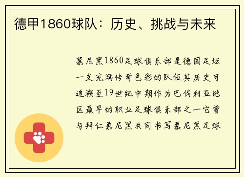 德甲1860球队：历史、挑战与未来